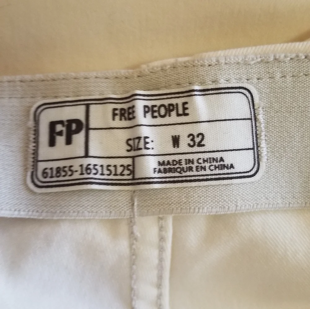 Free People Penny Pull On Flare Jeans Cream Ivory Size 32